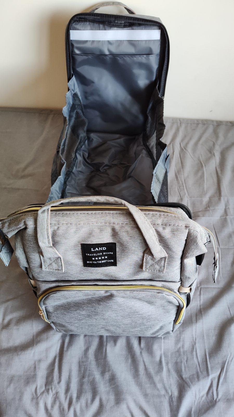 Mochila Pañalera Land Traveling Share Gris — foto 2